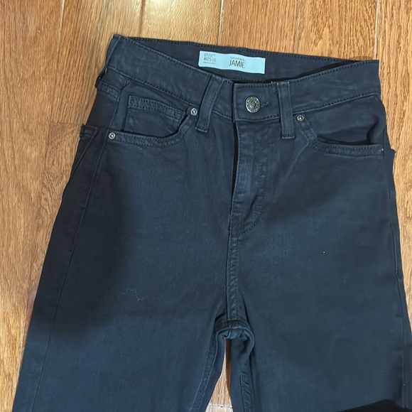 TOPSHOP MOTO TALL JAMIE JEANS HIGH RISE IN BLACK SIZE 25 w - Picture 4 of 7